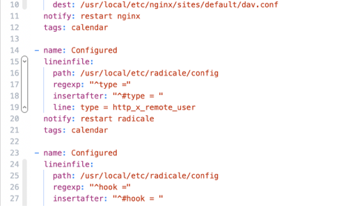 Ein Screenshot des Inhalts eines Ansible-Playbooks