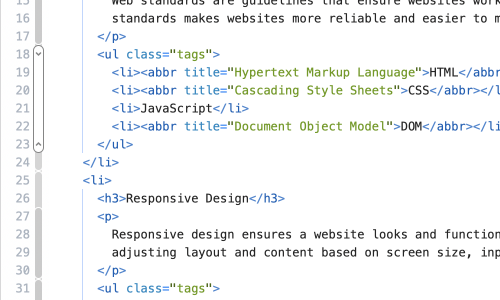 Ein Screenshot von HTML-Code